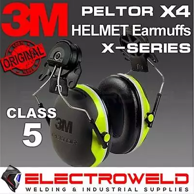 3M X4 Peltor Helmet Mounted Earmuffs Ear Muffs Hard Hat Cap Mount Class 5 X4P3EG • $59.95