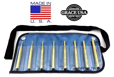 $34.97 • Buy Grace Gunsmith Brass Roll Pin Punch Set 8pc Gun Care Machinist Made In USA