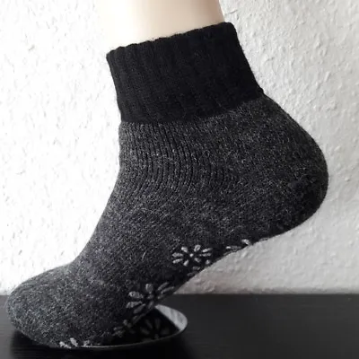 Men's ABS Slipper Socks Stopper Socks With Wool And Alpaca Wool Grey 39 To 46 • $19.96