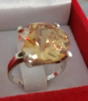 $78.99 • Buy Vintage Ladies Sterling Silver 925 Rare Citrine Ring Jewelry Gift Ideas Size 5.5