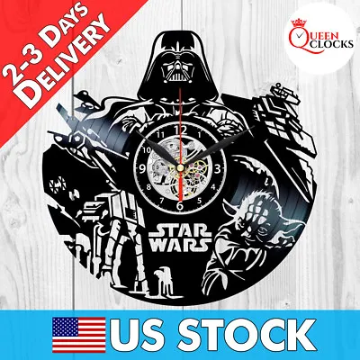 Star Wars Darth Vader Yoda Vinyl Record Wall Clock Home Room Decor Best Dad Gift • $29.99