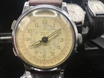 1940'S VINTAGE Helco  CHRONO STOPWATCH TELEMETRE CHRONOMÈTRE TACHYMETRE Running • $50