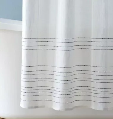 $18.99 • Buy Hearth & Hand Blue Pinstripe Border Shower Curtain