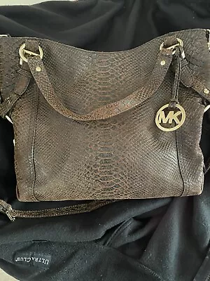 Michael Kors Mocha Tristan Python Handbag RARE! • $75