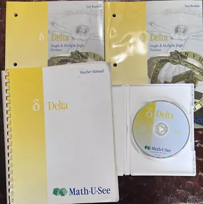 Math U See Delta Division Set (Teacher Manual 2 Test Booklets DVD) Homeschool • $40