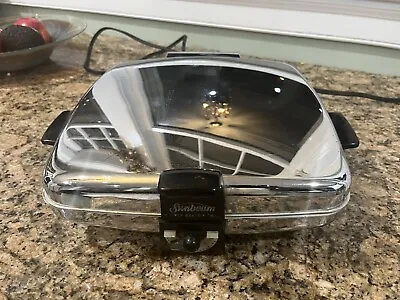 Vintage MCM Sunbeam CG-1 Waffle Iron And Grill Chrome. NO Grill Plates Sandwich • $69