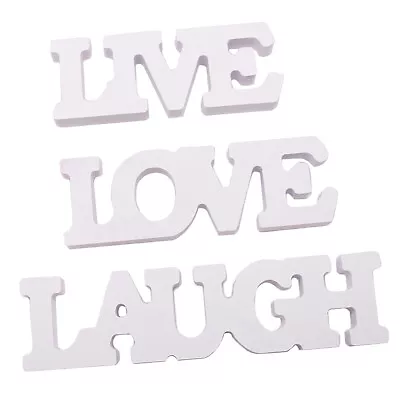 £8.48 • Buy 3 Pieces/Set Rustic Vintage Wooden Words Sign Free Standing Bath, Bathroom/Home