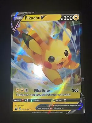 Pikachu V SWSH285 Holographic Black Star Promo Pokemon TCG Near Mint • $1