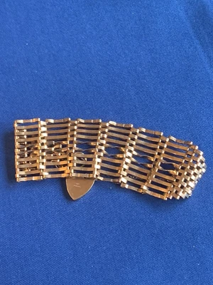 £120 • Buy 9ct Hallmarked ￼gold 10 Bar Gate Bracelet, Bangle, ￼19.3g Nice Condition