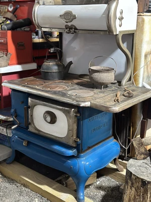 $4625 • Buy Buffalo Jewett-Wood Burning Antique-Cooking Stove 6 Burners 2 Warming Ovens-Rare