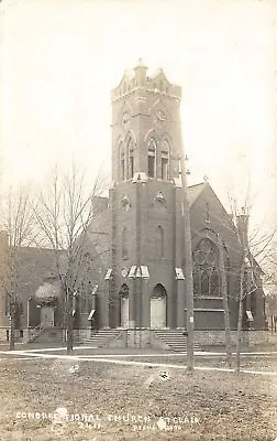 $29.74 • Buy ST CLAIR Michigan Postcard County RPPC Congregational Church Pesha Photo 2411