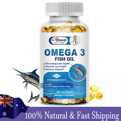 120Pcs Omega 3 Fish Oil Capsules 3x Strength 3600 EPA & DHA Promote Eye Health • $19.96