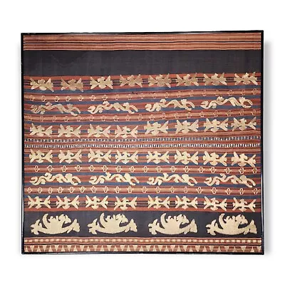 Kain Lampung Indonesian Wedding Sarong With Gold Wire 46.5  X 50  Framed Artwork • $2799.97