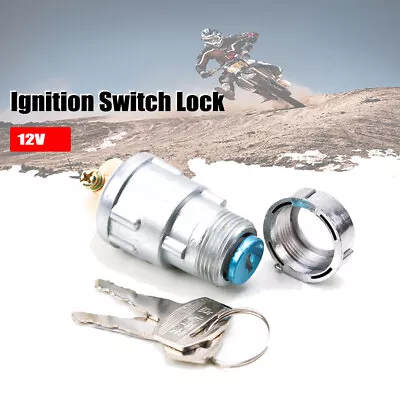 Universal Ignition Switch Lock Flush Mount 12-Volt 2-Key 3 Position Off On Start • $12.99