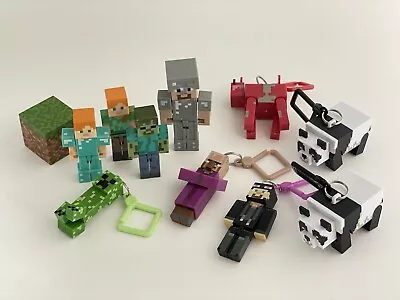 Minecraft Figure & Keychain Lot Backpack Hangers Mushroom Cow Creeper Diamond • $14.99