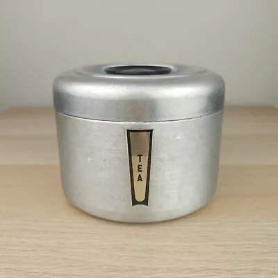 Vintage MCM Kromex Spun Aluminum Tea Canister Space Age • $10