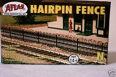 Atlas #2850 Hairpin Fence Kit - N Scale - New In Box! • $7.50