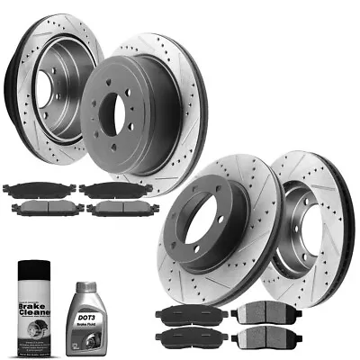 Front And Rear Brake Rotors With Brake Pads For Ford F150 Lincoln Mark LT TX E17 • $267.18