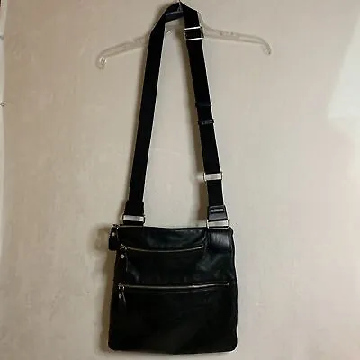 Margot Black Pebbled Leather Crossbody Bag With Adjustable Strap • $28