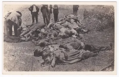 Bodies Before Being Cremated Mexican Revolution Border C.1913 Robert Runyon RPPC • $48