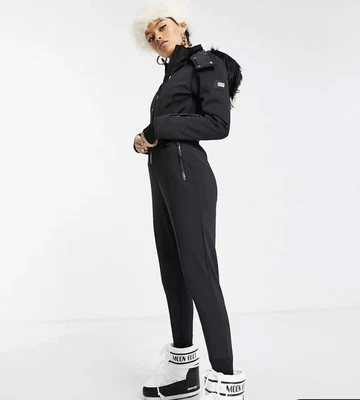 $85 • Buy ASOS 4505 Ski Fitted Belted Ski Suit With Fur Faux Hood