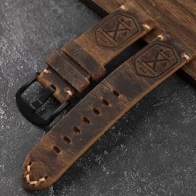 £22.99 • Buy Premium Italian Leather Handmade Watch Strap 20mm Flottiglia Brown Black