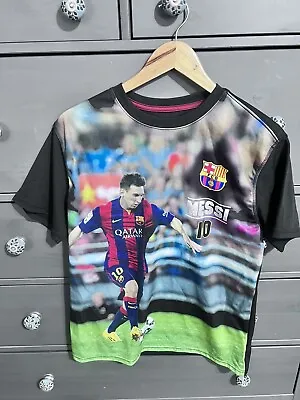 Lionel Messi FC Barcelona Photograph T-Shirt #10 Short Sleeve Men's L EUC • $14.98