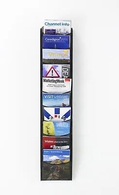 Black 10 Pocket Mesh Wall Mounted Leaflet Holder - Easy Installation -112cm High • £86