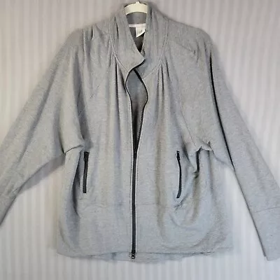 Cabi Heather Gray Pivot Jacket Zip Front #3732 Womens Size XL Pockets Stretch • $29.99