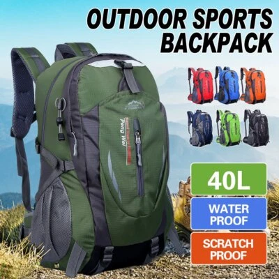 $20.99 • Buy 40L Large Hiking Backpack Waterproof Lightweight Outdoor Travel Luggage Rucksack