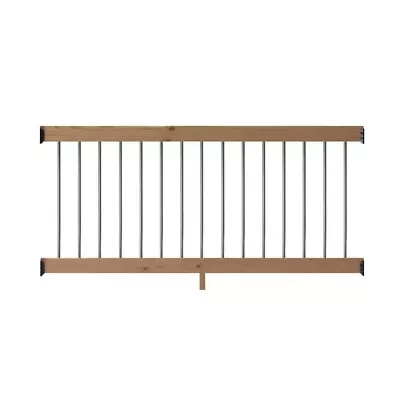 ProWood Pine Rail Kit W/ Aluminum Round Balusters 36  X 72  Wood Paintable Brown • $104