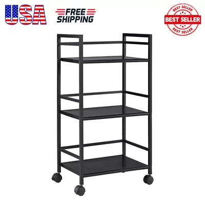 3 Tier Metal Utility Cart Kitchen Rolling Carts On Wheels Trolley Serving Cart • $25.49