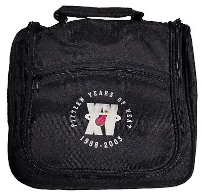 VTG MIAMI HEAT FIFTEEN YEARS OF HEAT 1988-2003 Black Hanging Toiletry Travel Bag • $19.99