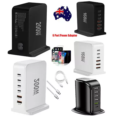 Multi Port 20W-200W PD 6 Port QC 3.0 USB PD Quick Charger Wall Charging Station • $23.99
