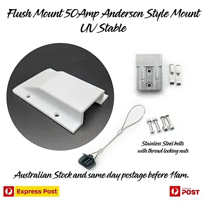 $34.97 • Buy Anderson Plug Flush Mount Cover Kit External White 50 Amp + Dust Cover + Plug