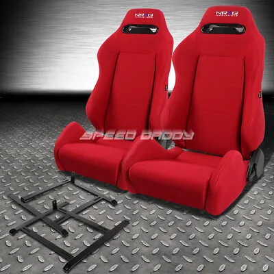 Nrg Type-r Red Reclinable Racing Seat+low-mount Bracket For Ap1 Honda S2000 S2k • $441.95