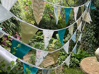 10m Fabric Bunting (£1.60m) Wedding Bunting Turquoise Bunting Green Bunting • £16