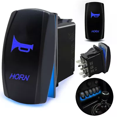 Blue LED Horn Toggle Rocker On Off Switch Speaker Push Button Car Boat Bell 12V • $8.95