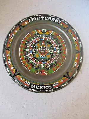 Vintage Aztec Calendar  Monterrey Mexico  Copper & Enamel 11  Dia. Very Nice • $17