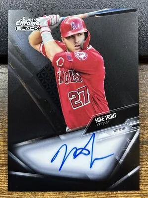 Mike Trout 2021 Topps Chrome Black #MT Certified Autograph Angels On Card Auto • $399.99