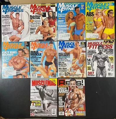 MUSCLE And FITNESS Body Building Magazine 10 Issue LOT From 2000 - 2002 And More • $49.95