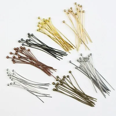 200pcs Gold Silver Plated Copper Ball Head Pins For Diy Jewelry Making Findings • £6.60