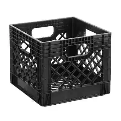 16QT Heavy-Duty Plastic Square Milk Crate Black • $10.20