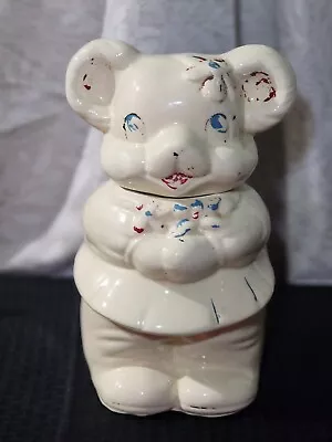 Antique Mouse Cookie Jar Two Faced Bear/mouse Mid Century Collectible • $25