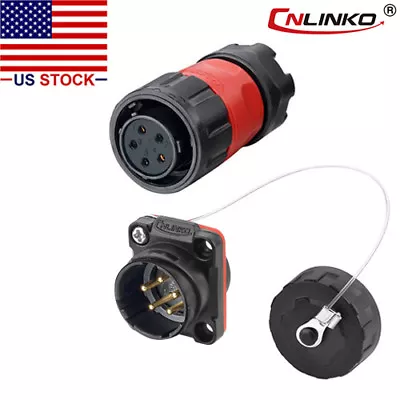 CNLINKO 5 Pin Power Signal Connector Female Plug & Male Socket Waterproof IP67 • $20.70