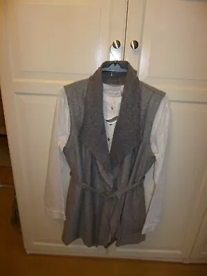 Barbara Lebek Ladies Grey Waistcoat Size 16 - Really Useful • £11.95