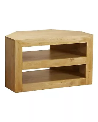 £75 • Buy Dakota Corner TV DVD Corner Unit Oak Shade Solid Mango Wood Furniture
