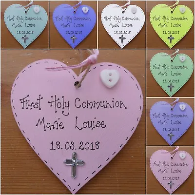 £4.75 • Buy Personalised  1st First  Holy Communion Gift Heart Keepsake Plaque 