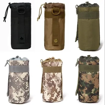 Outdoor Tactical Gear Military Molle System Water Bottle Bag Kettle Pouch Holder • $12.65