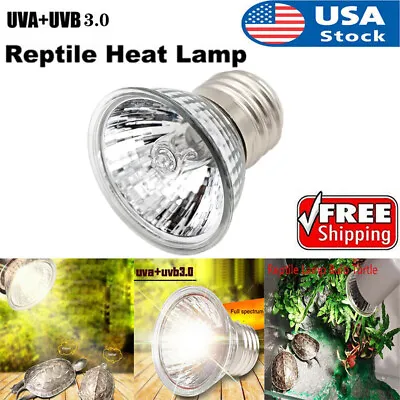 2 Pcs 25/50/75W Reptile Lamp UVA+UVB 3.0 Pet Heat Lamp Turtle Basking Light Bulb • $6.64